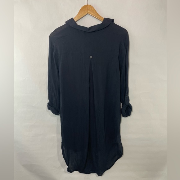 Prana scheena black shirt long sleeve light button down swimsuit cover up - Picture 9 of 12